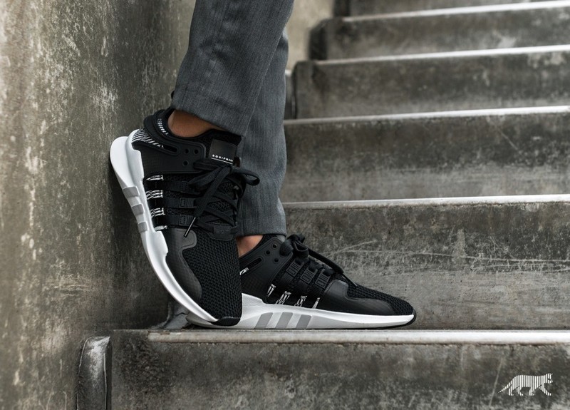 Adidas eqt support clearance adv black on feet